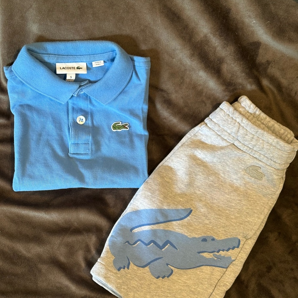 Lacoste Sky Blue Polo Shirt and Shorts